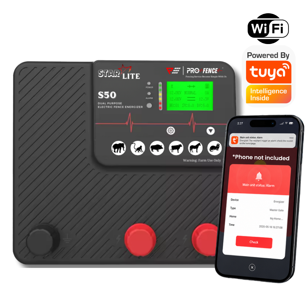 StarLite S50 5 J Smart Wi‑Fi Tuya Electric Fence Energizer